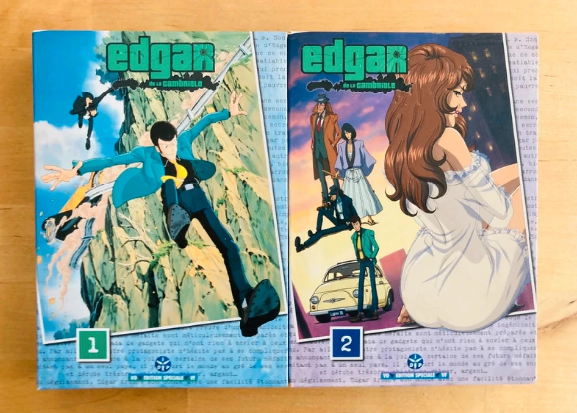 Lot 2 coffrets de 3 DVD Edgar de la Cambriole Série 1 IDP Lupin III Monkey Punch.